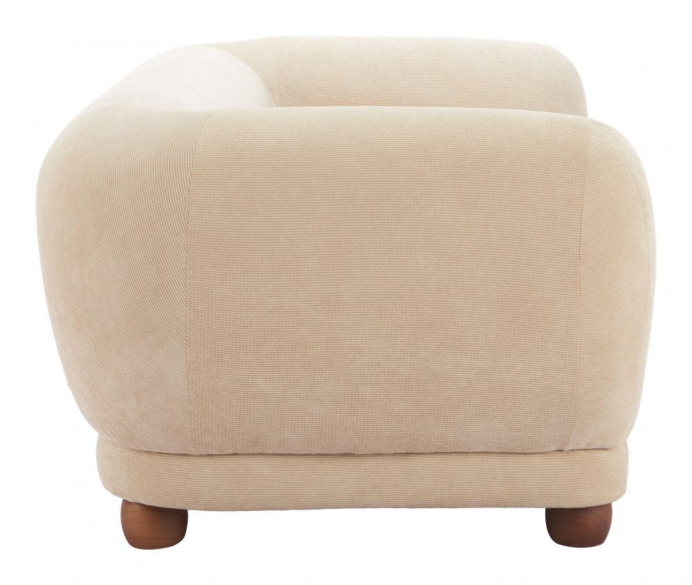 Cream Fabric Loveseat