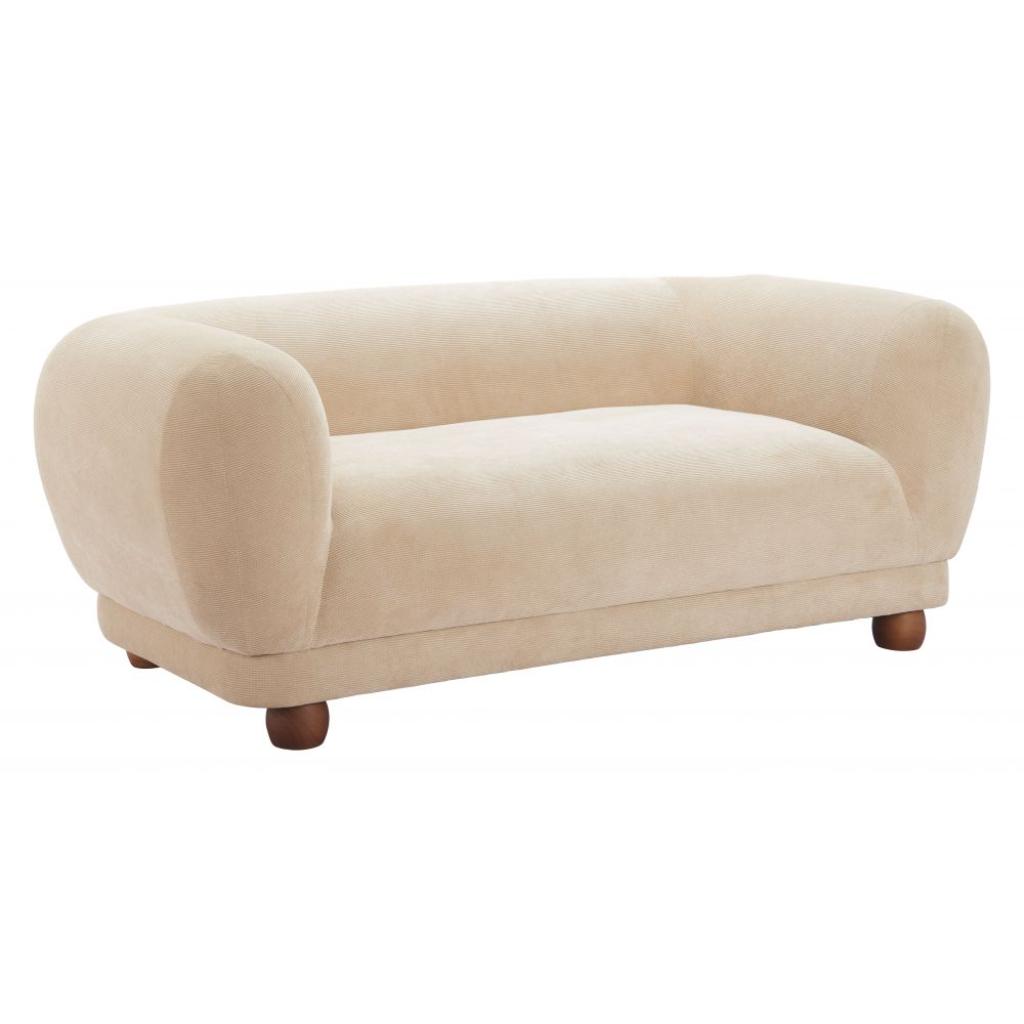 Cream Fabric Loveseat