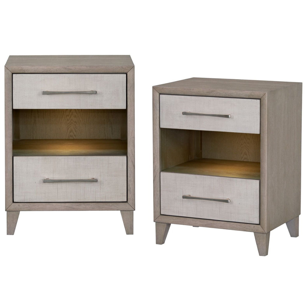 Two Drawers Wood Nightstand