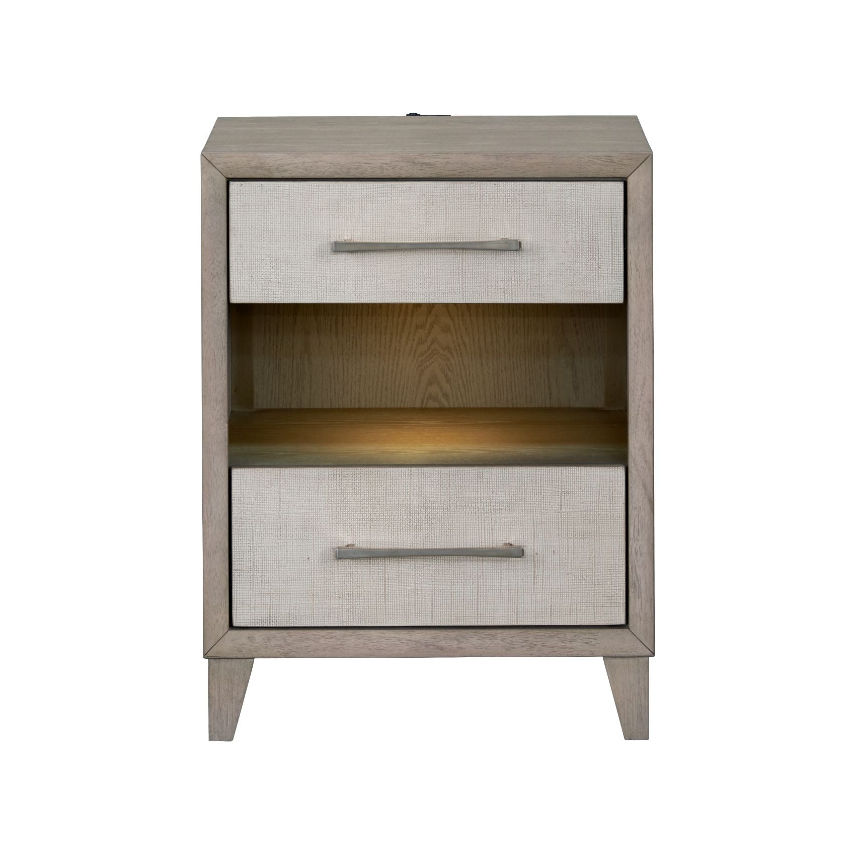 Two Drawers Wood Nightstand