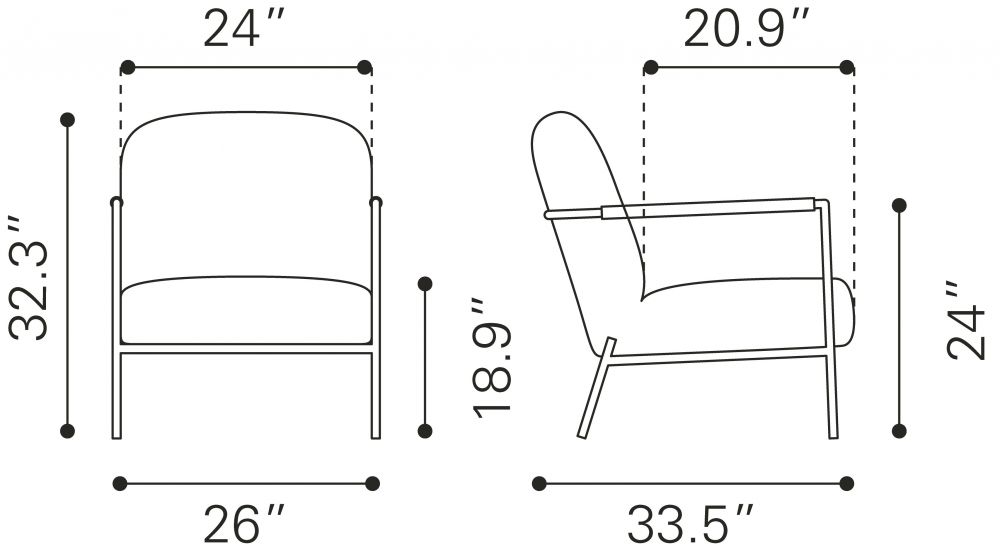 Ivory Fabric Accent Chair