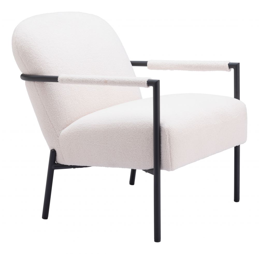 Ivory Fabric Accent Chair