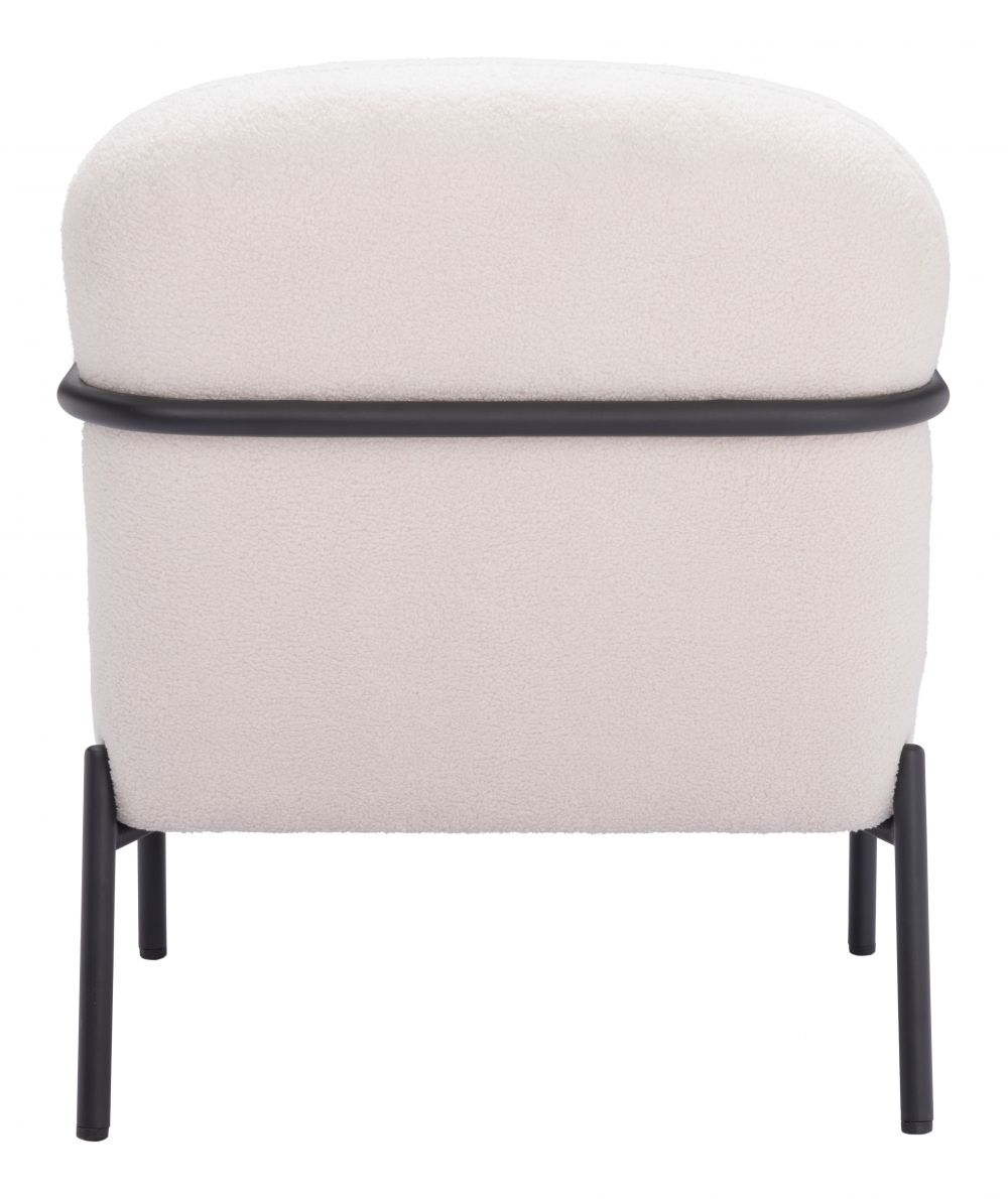 Ivory Fabric Accent Chair