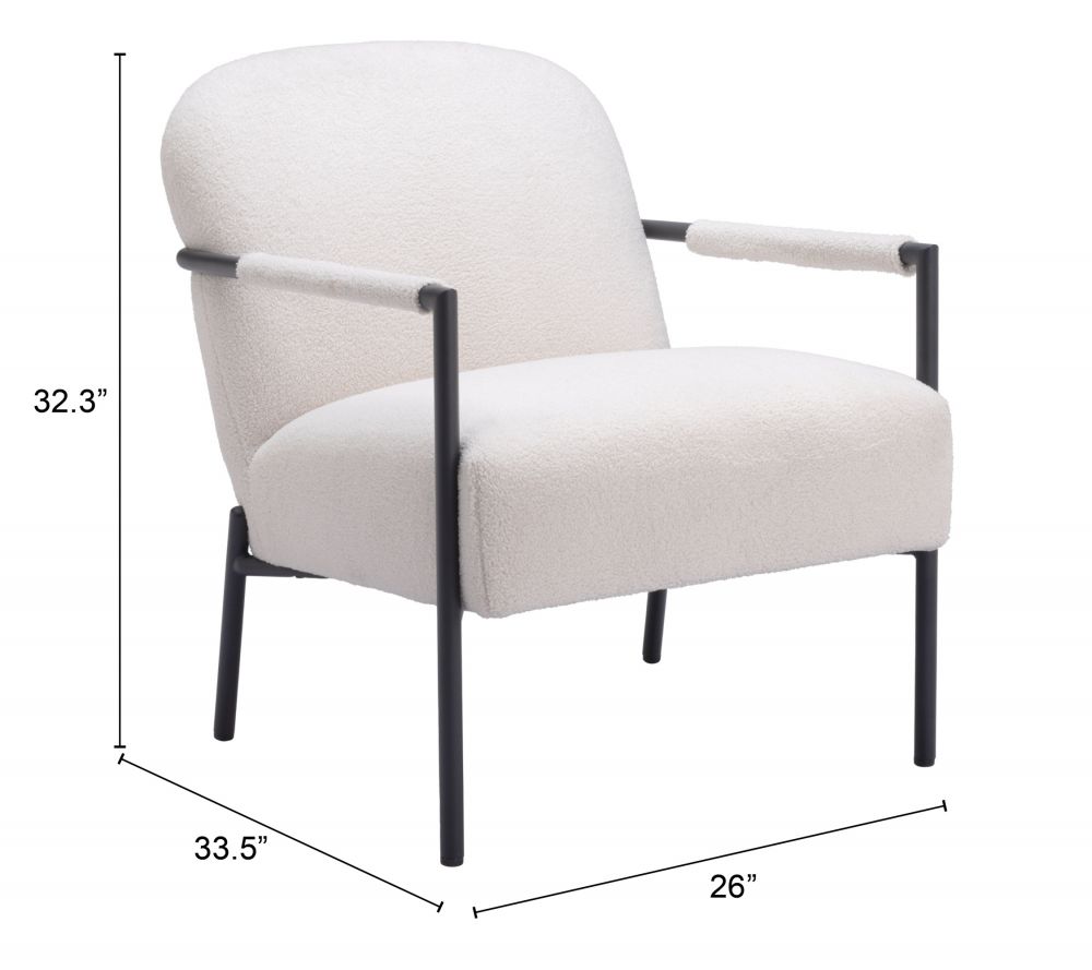 Ivory Fabric Accent Chair