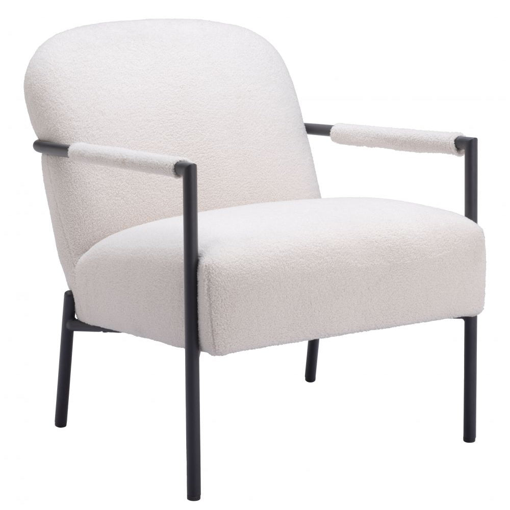 Ivory Fabric Accent Chair