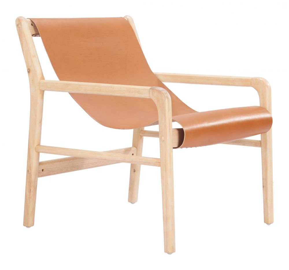 Tan Leather Accent Chair