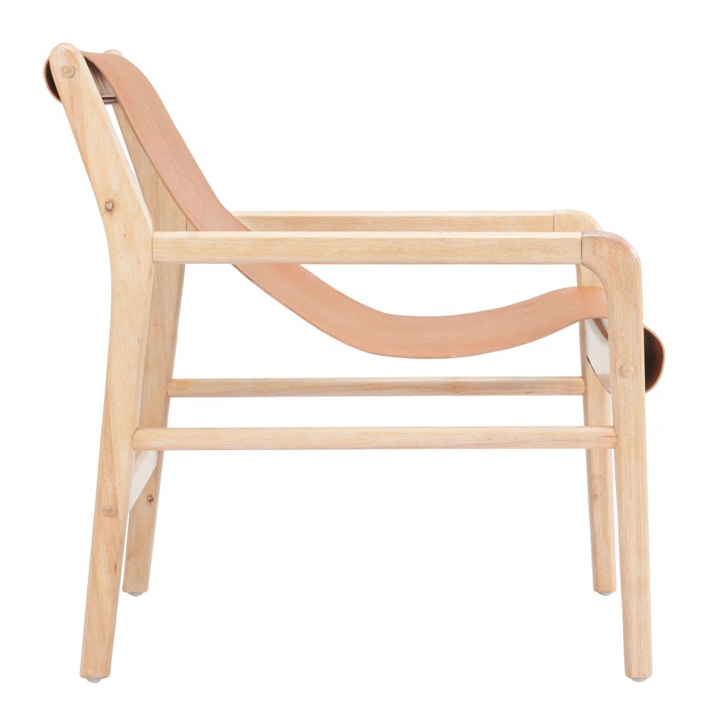 Tan Leather Accent Chair