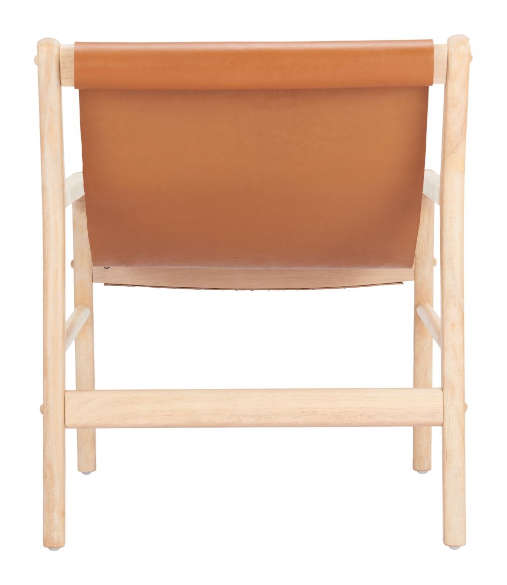 Tan Leather Accent Chair