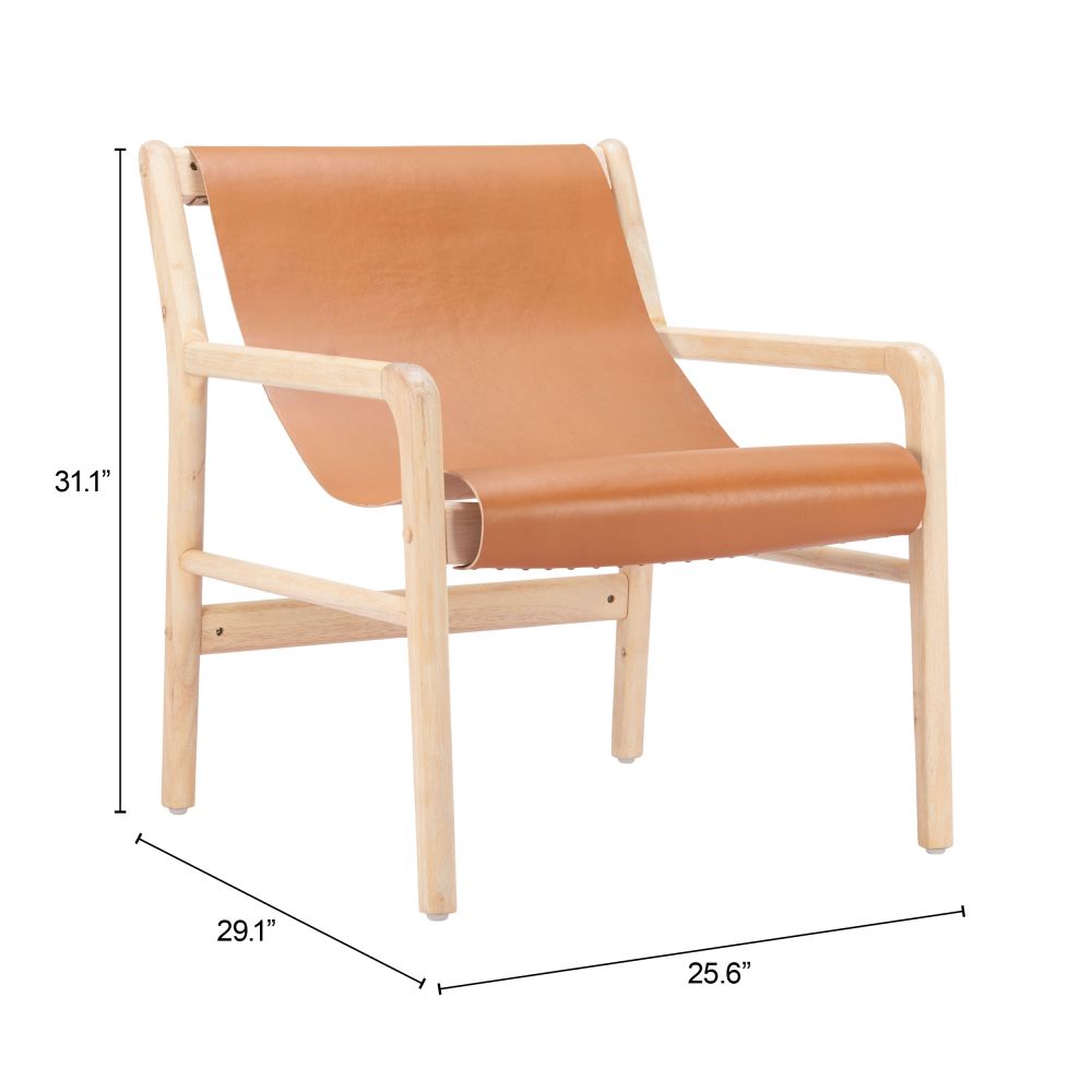 Tan Leather Accent Chair