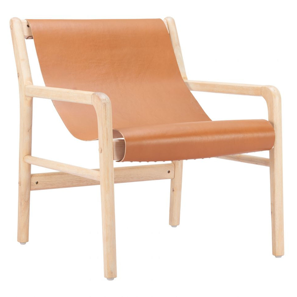 Tan Leather Accent Chair