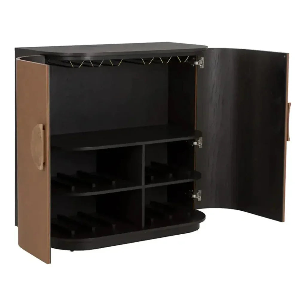 Leather Bar Cabinet