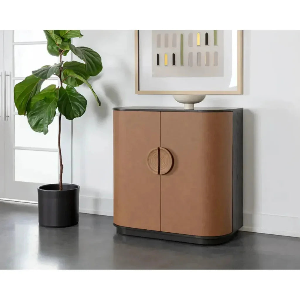 Leather Bar Cabinet