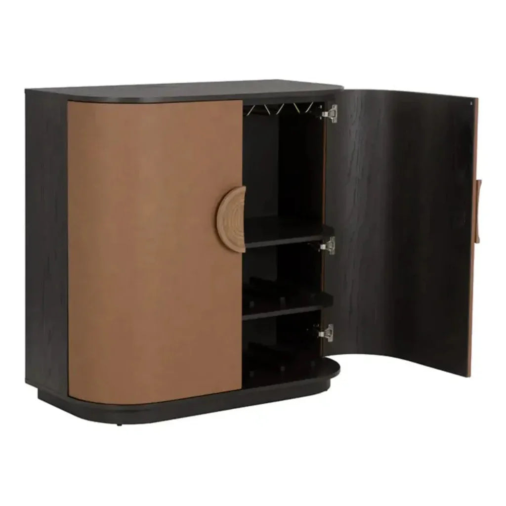 Leather Bar Cabinet