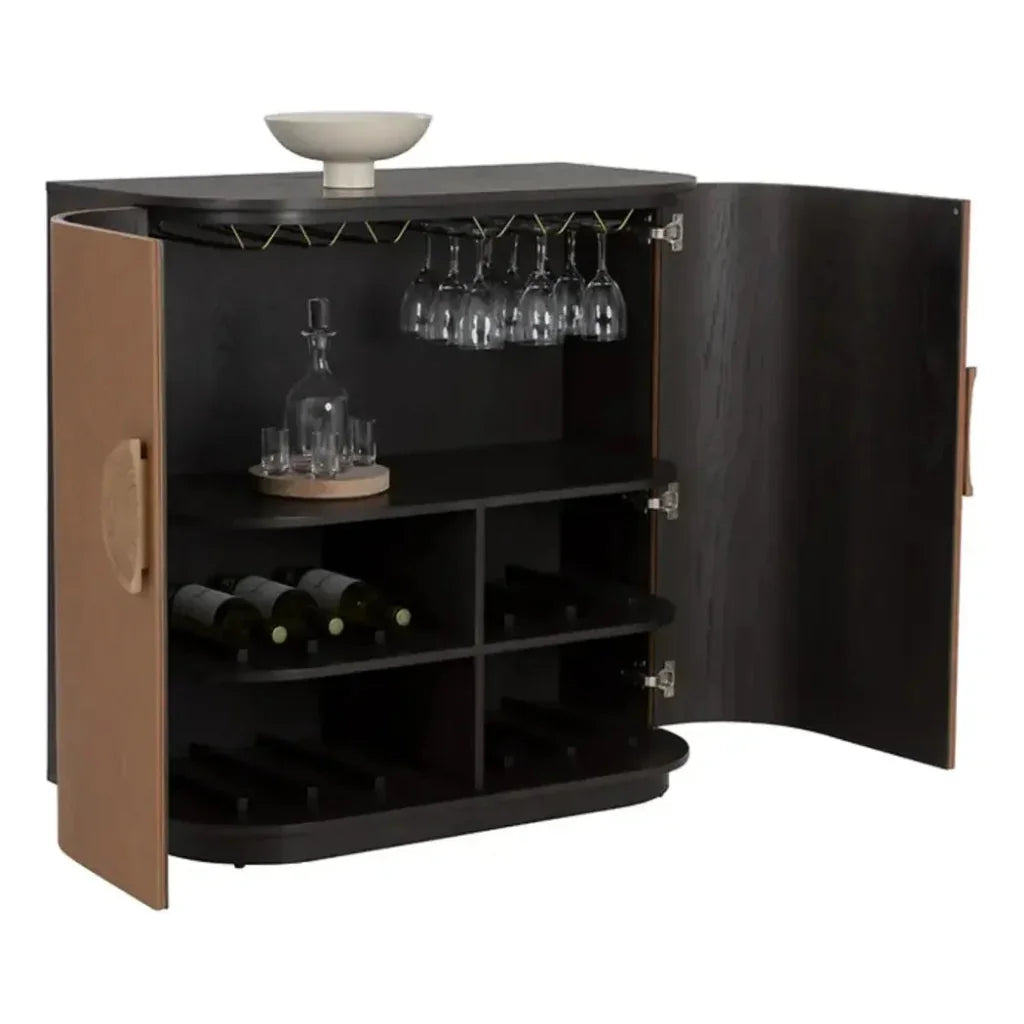 Leather Bar Cabinet