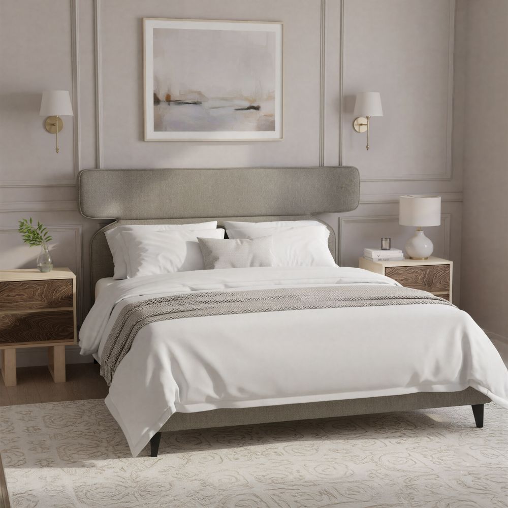 Grey Fabric Bed