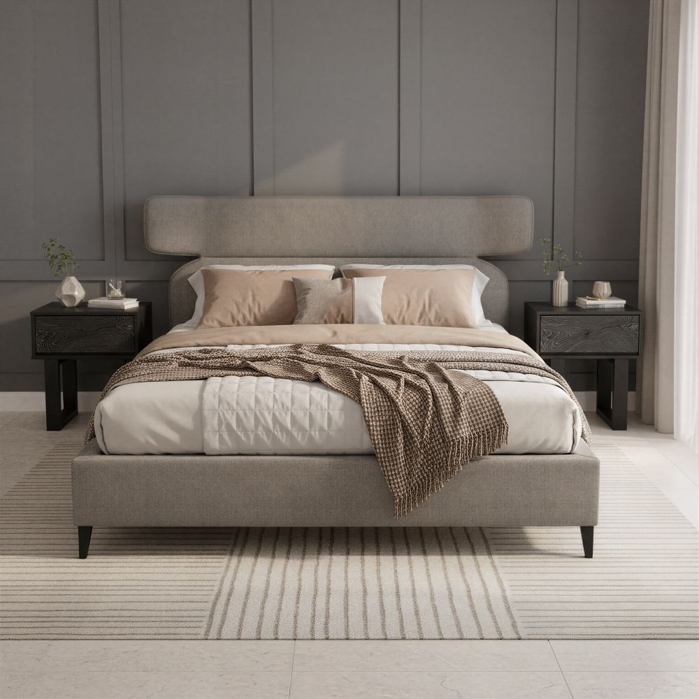 Grey Fabric Bed