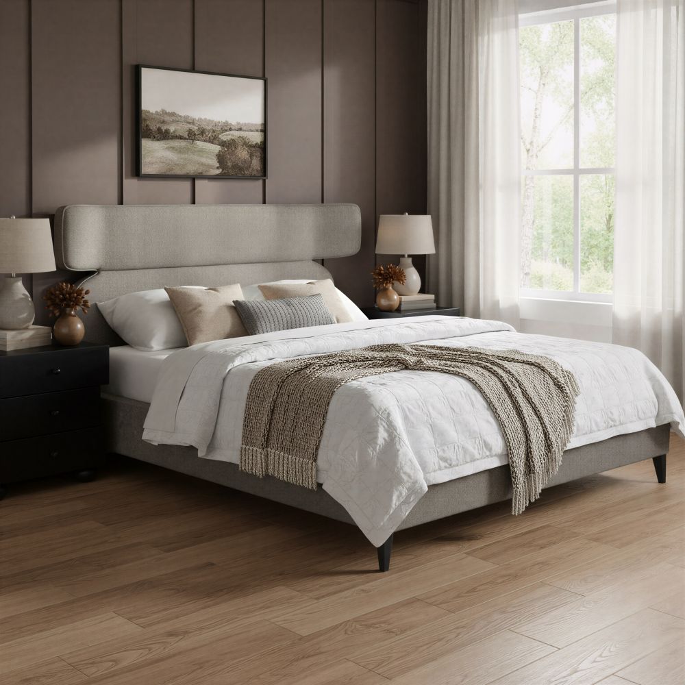 Grey Fabric Bed
