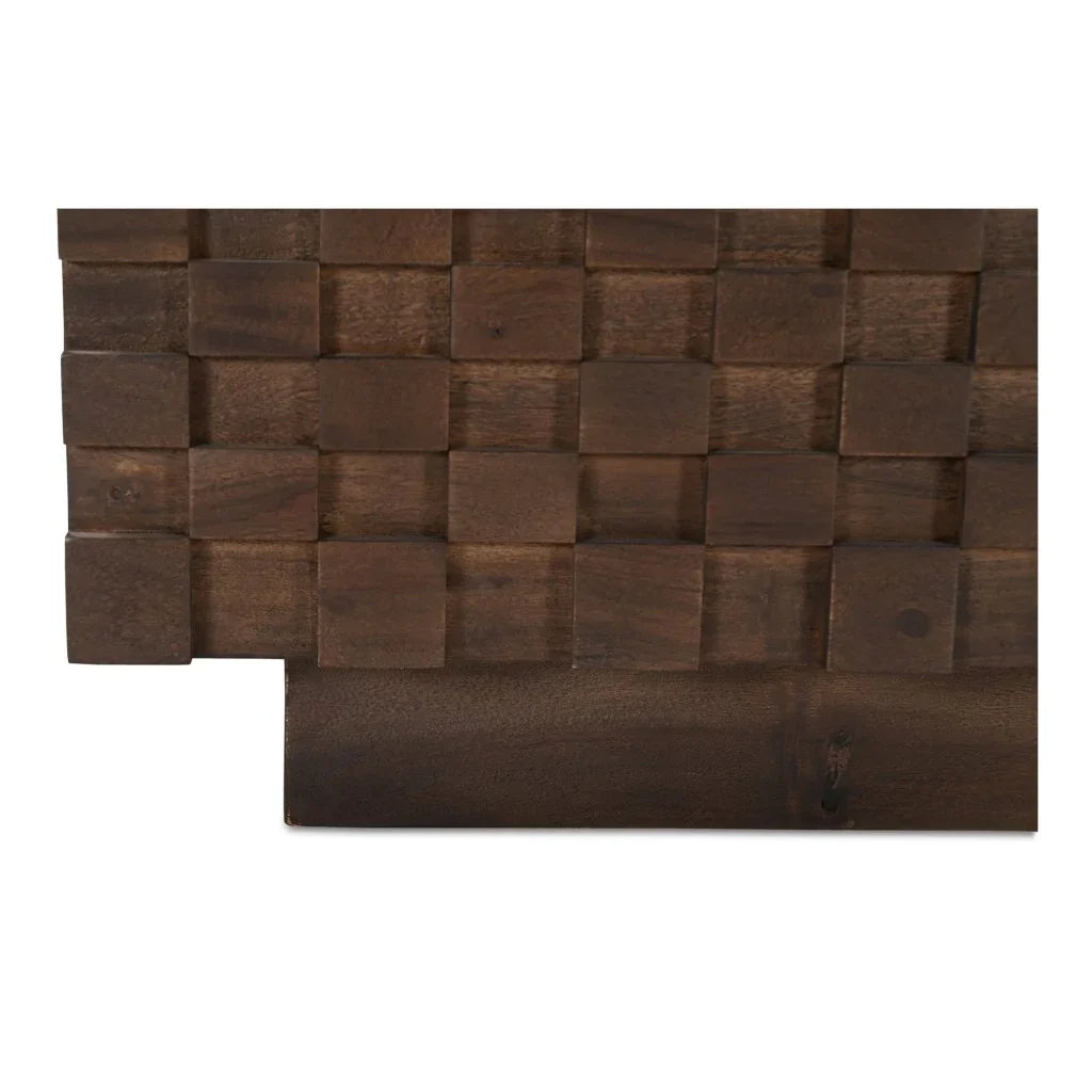 Brown Solid Acacia Wood Media Unit Cabinet