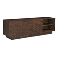 Brown Solid Acacia Wood Media Unit Cabinet