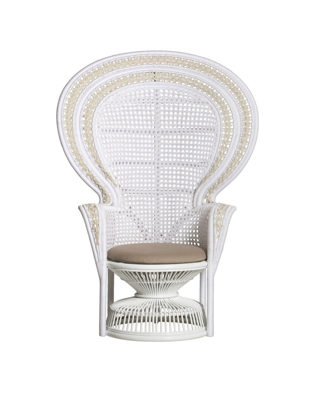 All-weather Wicker White Armchair
