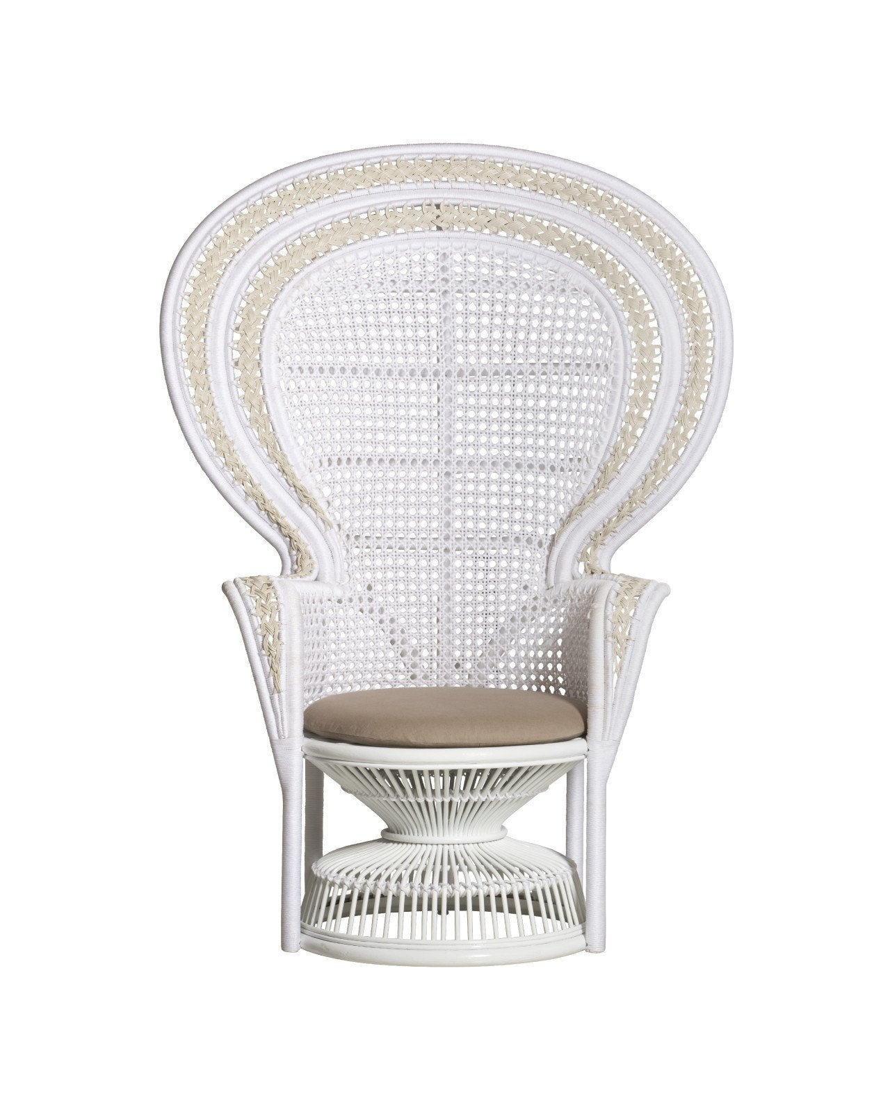 All-weather Wicker White Armchair