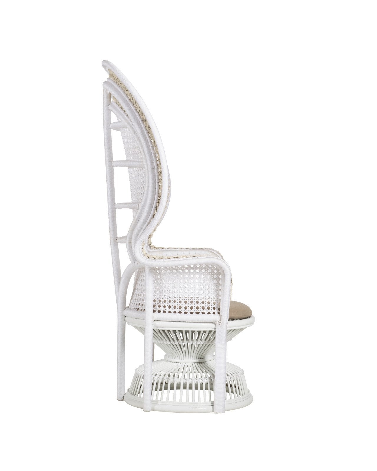 All-weather Wicker White Armchair