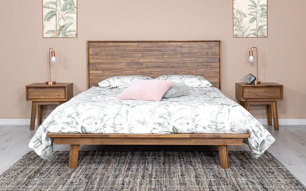Solid Wooden Brown Bed