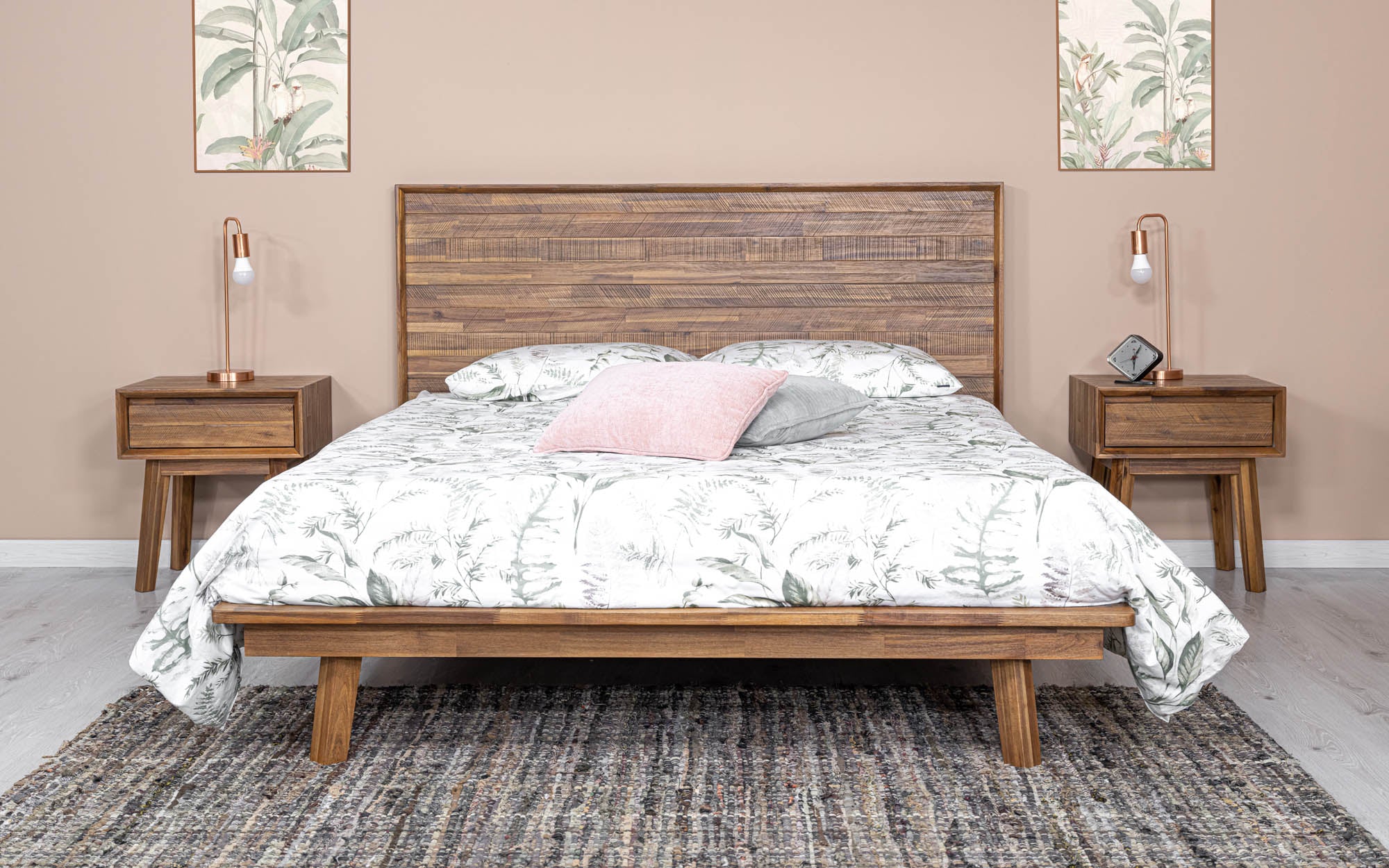 Solid Wooden Brown Bed