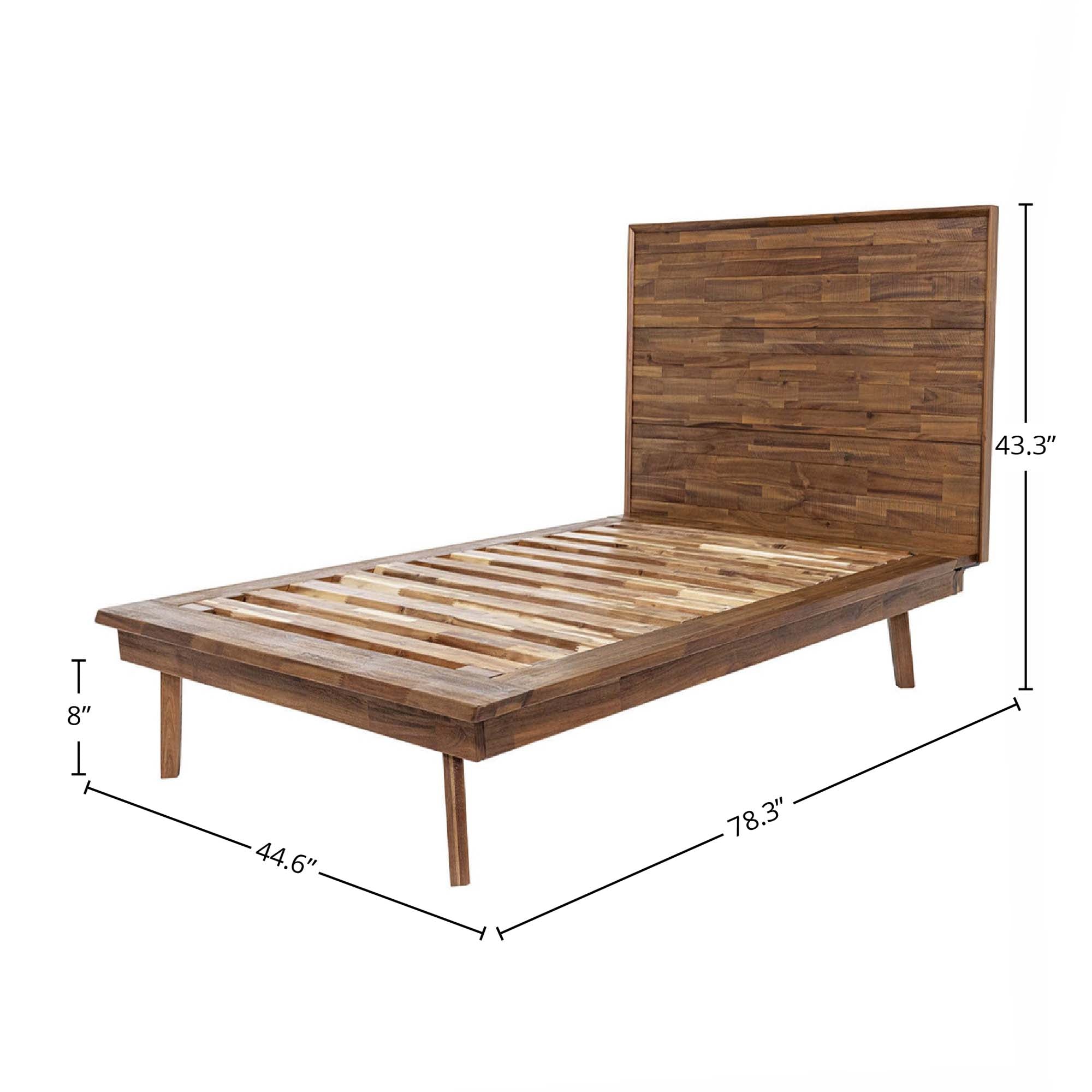 Solid Wooden Brown Bed