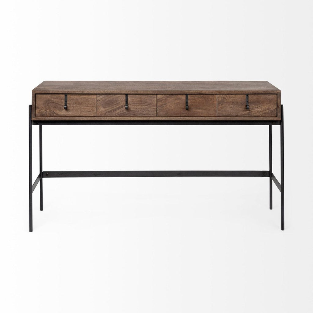 Four Drawers Wood Console Table