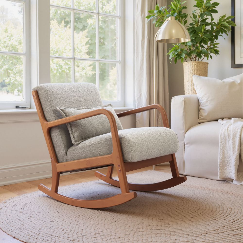 Textured Fabric Rocking Chair