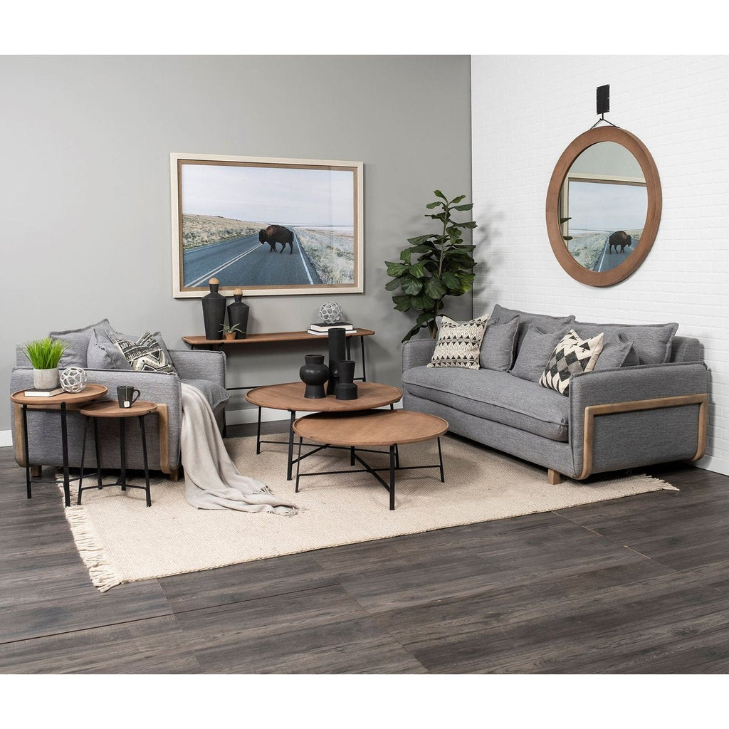 Wood Top Rectangular Console Table