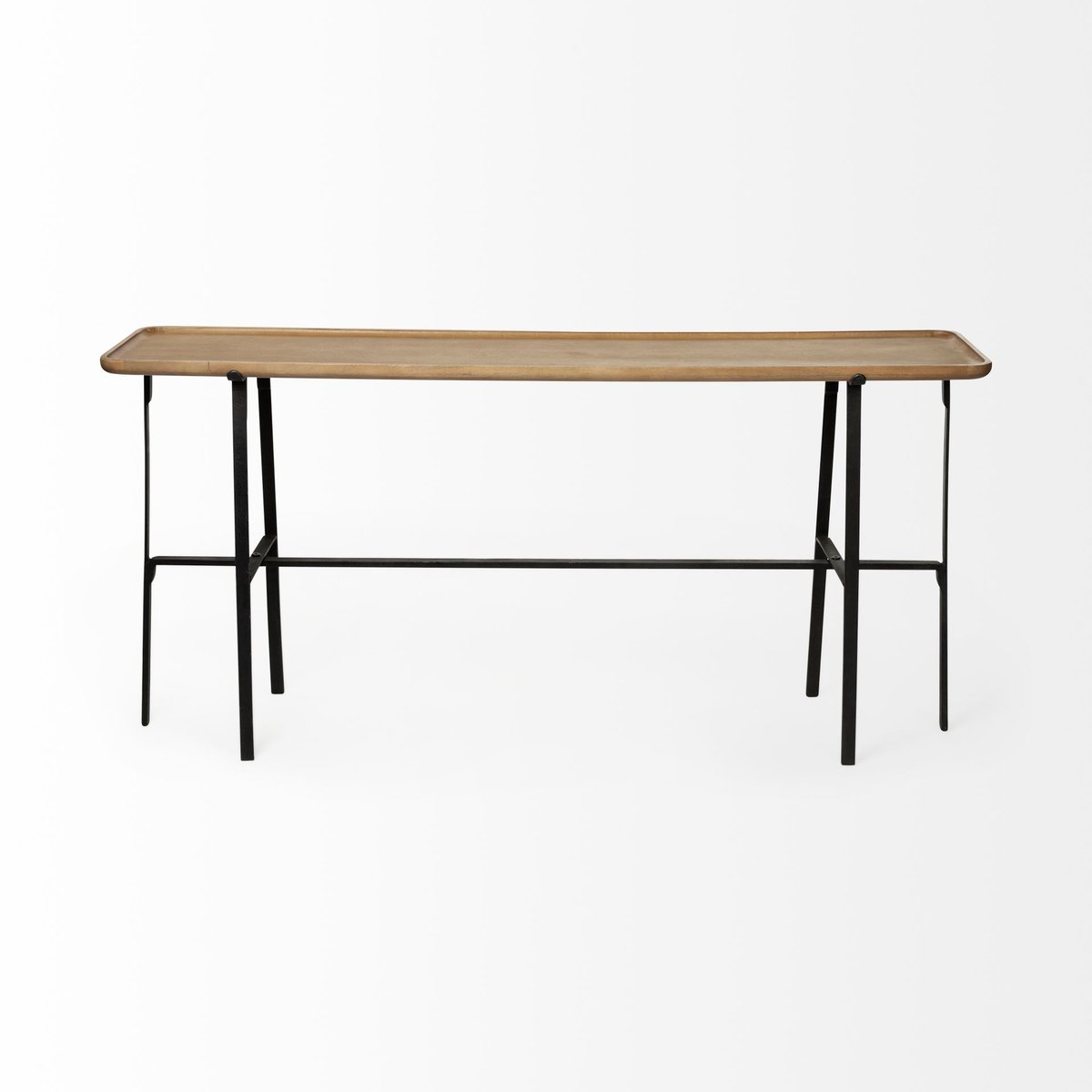 Wood Top Rectangular Console Table