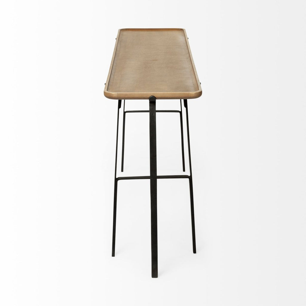 Wood Top Rectangular Console Table