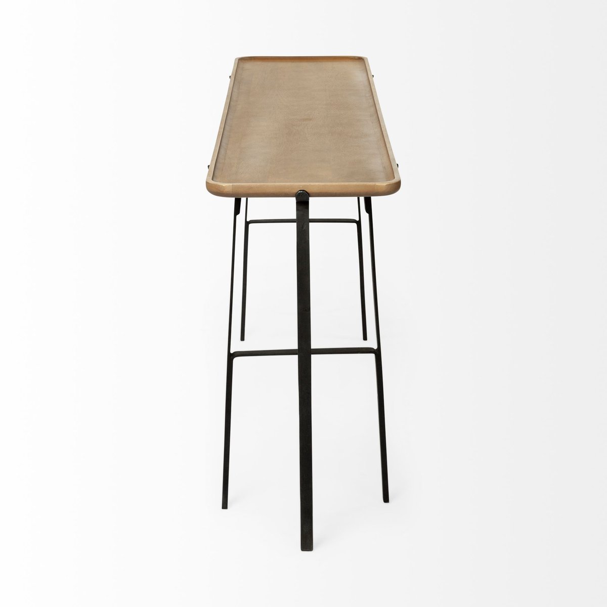 Wood Top Rectangular Console Table