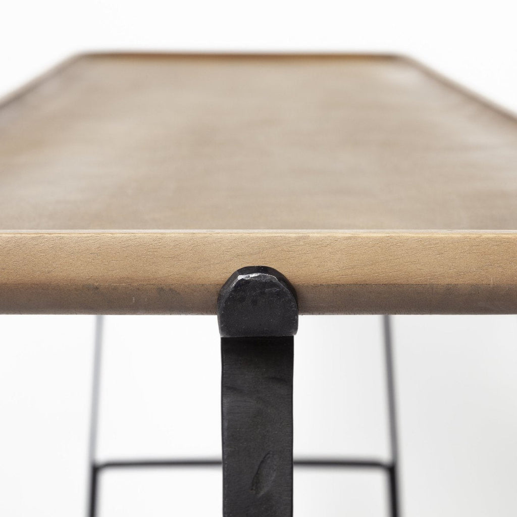Wood Top Rectangular Console Table