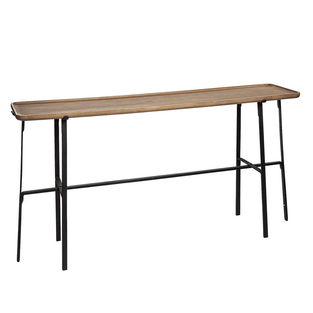 Wood Top Rectangular Console Table