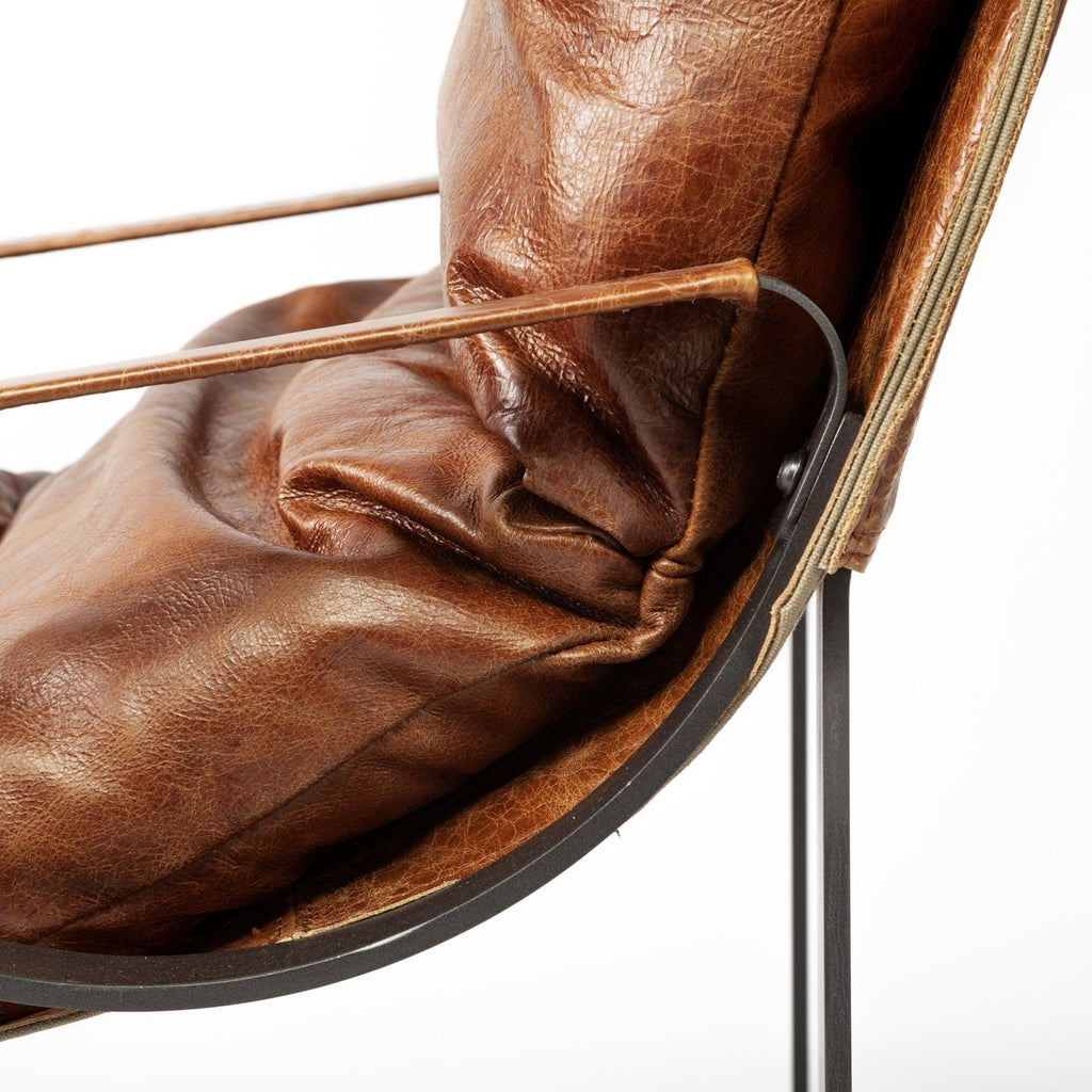 Leather Unibody Seat Accent Chair