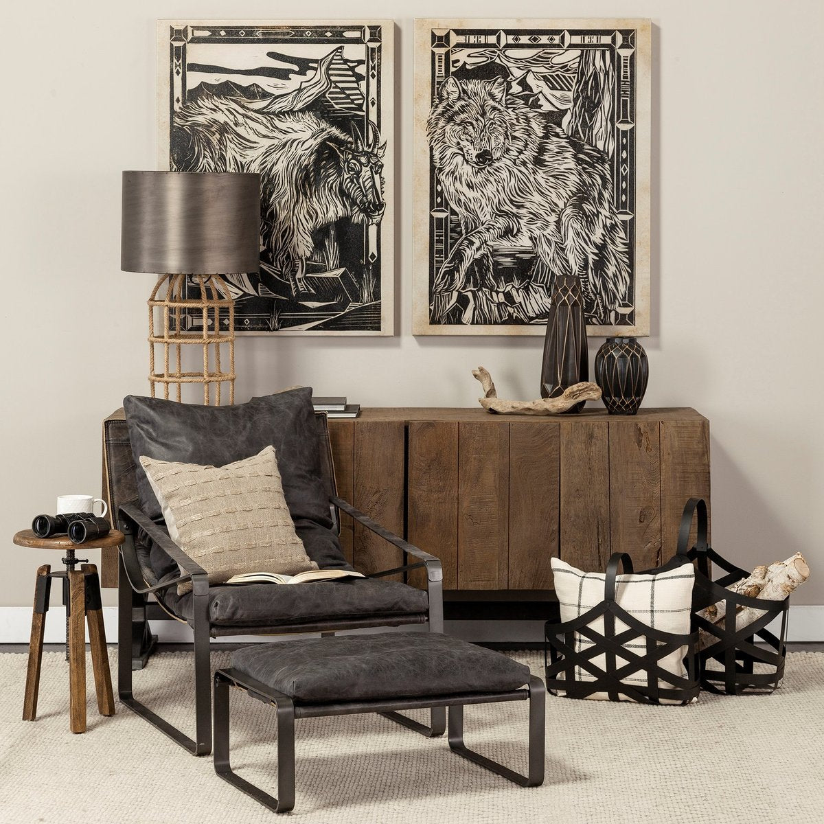 Leather Unibody Seat Accent Chair