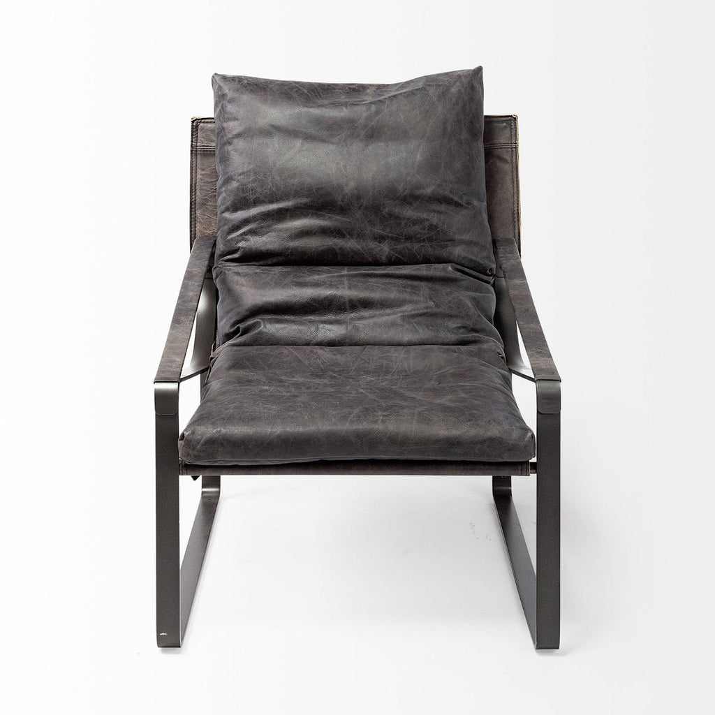 Leather Unibody Seat Accent Chair