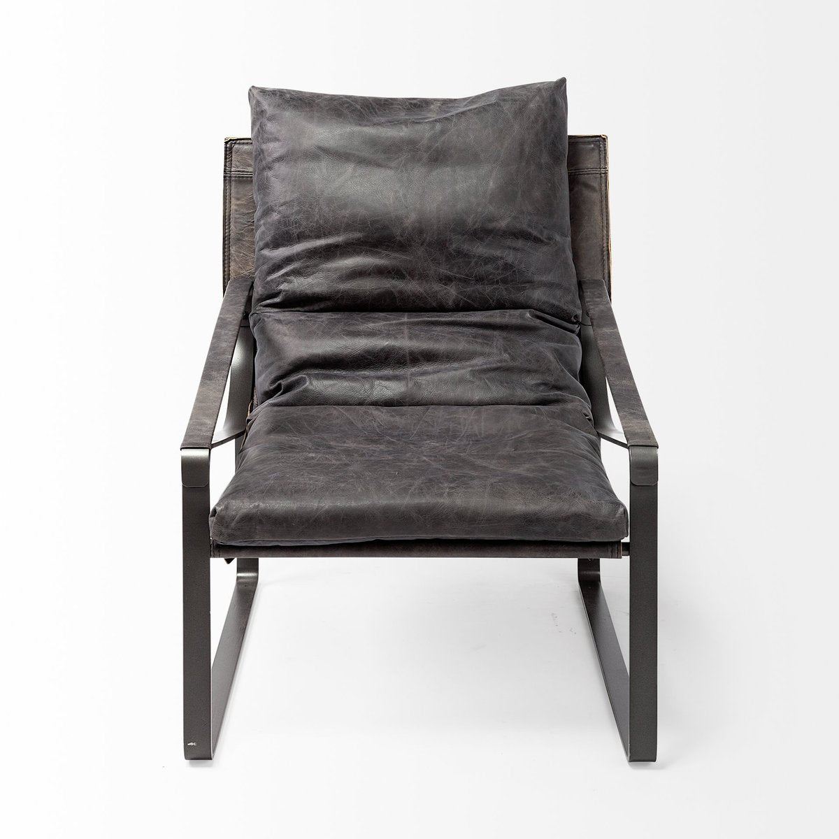 Leather Unibody Seat Accent Chair