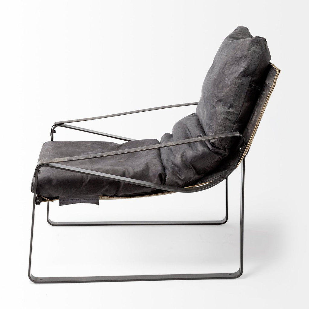 Leather Unibody Seat Accent Chair