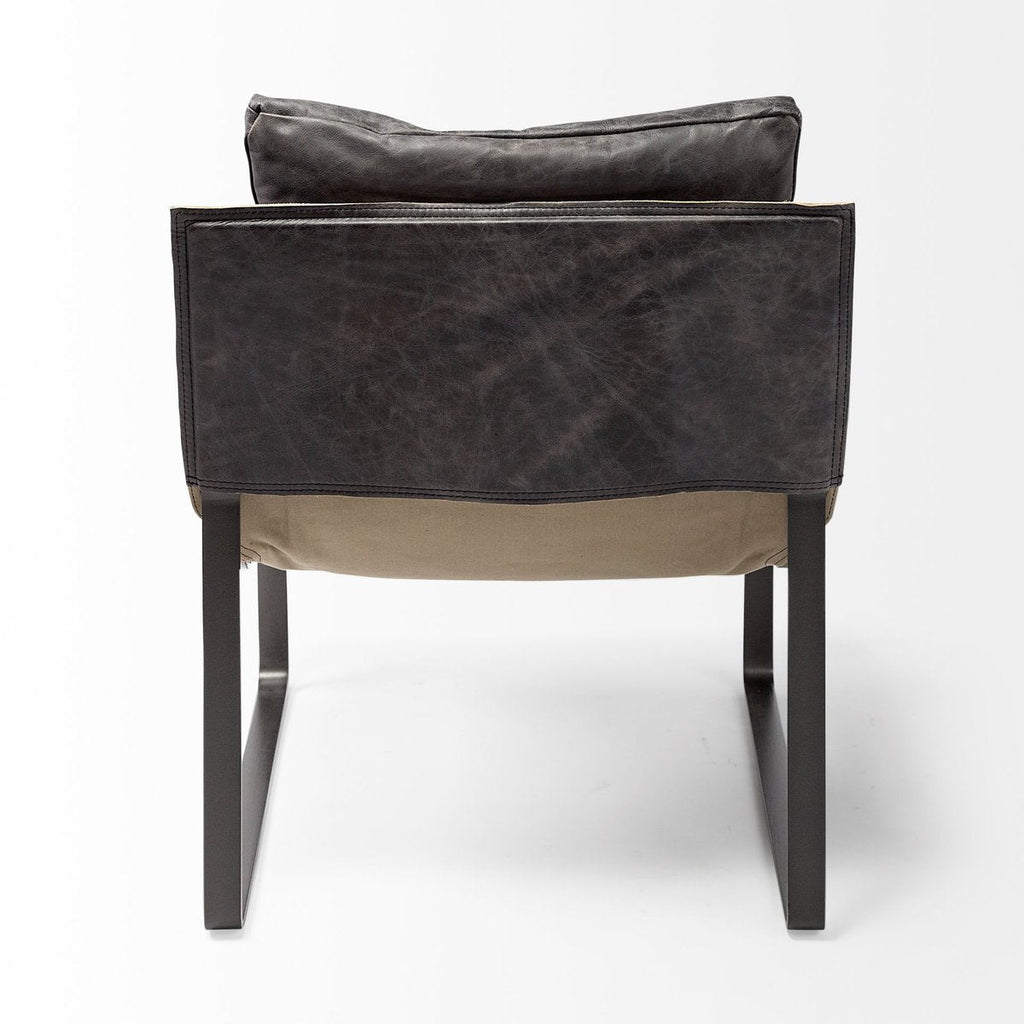 Leather Unibody Seat Accent Chair