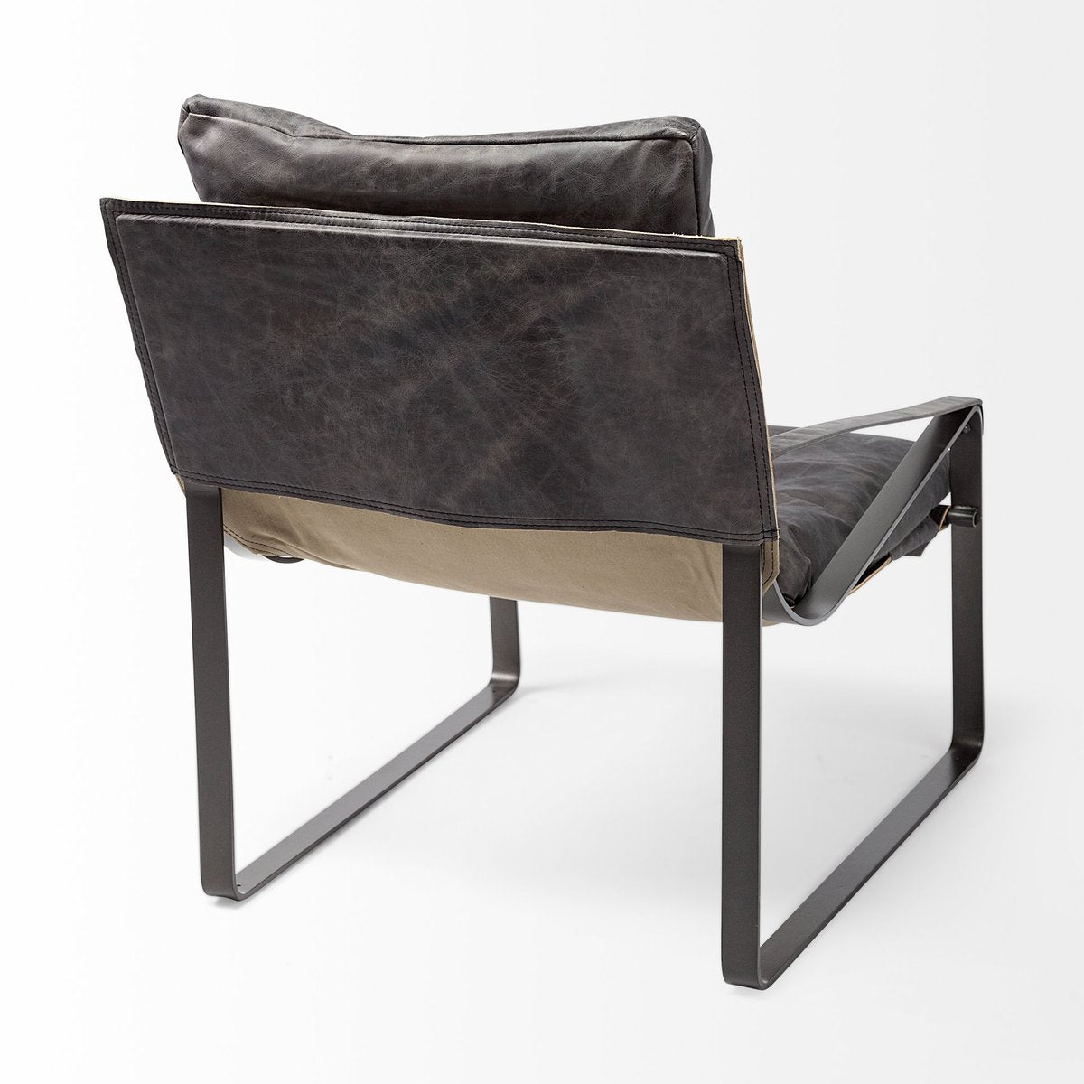 Leather Unibody Seat Accent Chair