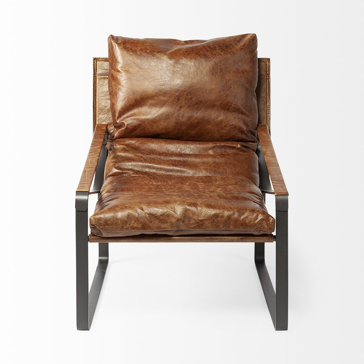 Leather Unibody Seat Accent Chair