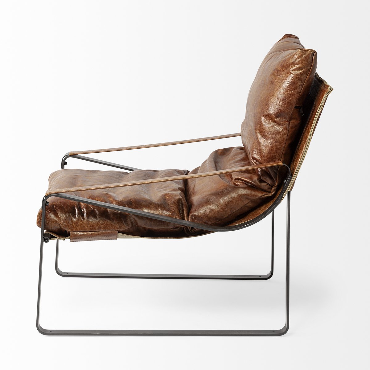 Leather Unibody Seat Accent Chair