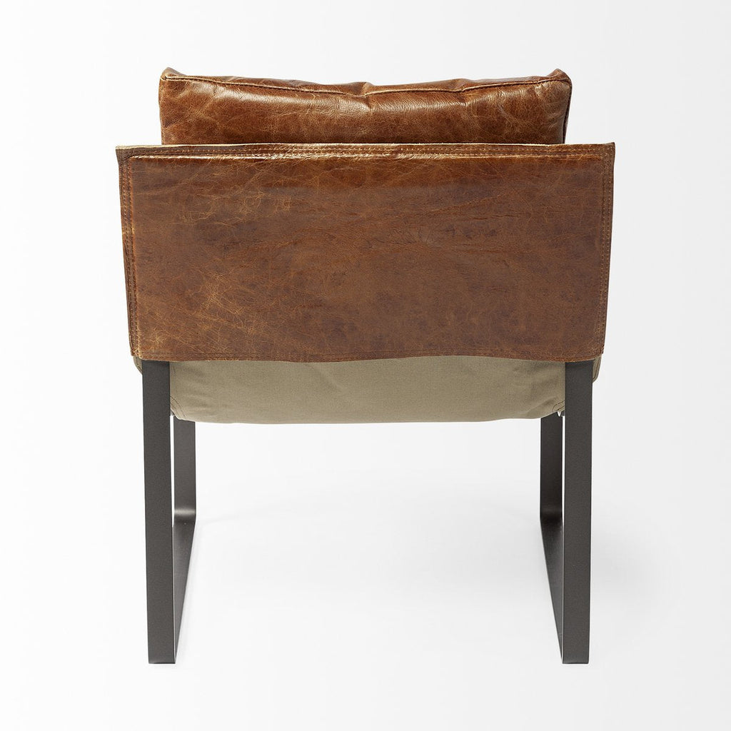 Leather Unibody Seat Accent Chair