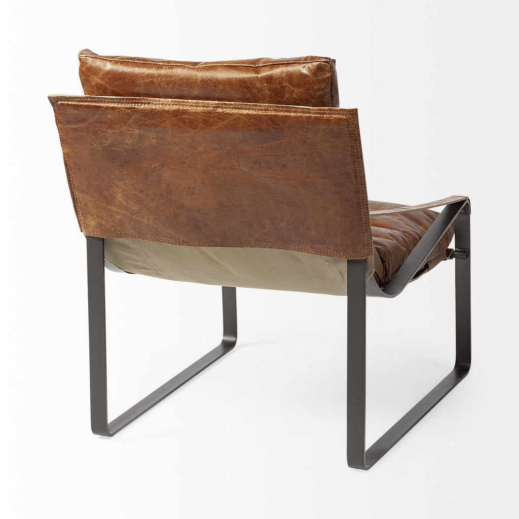 Leather Unibody Seat Accent Chair