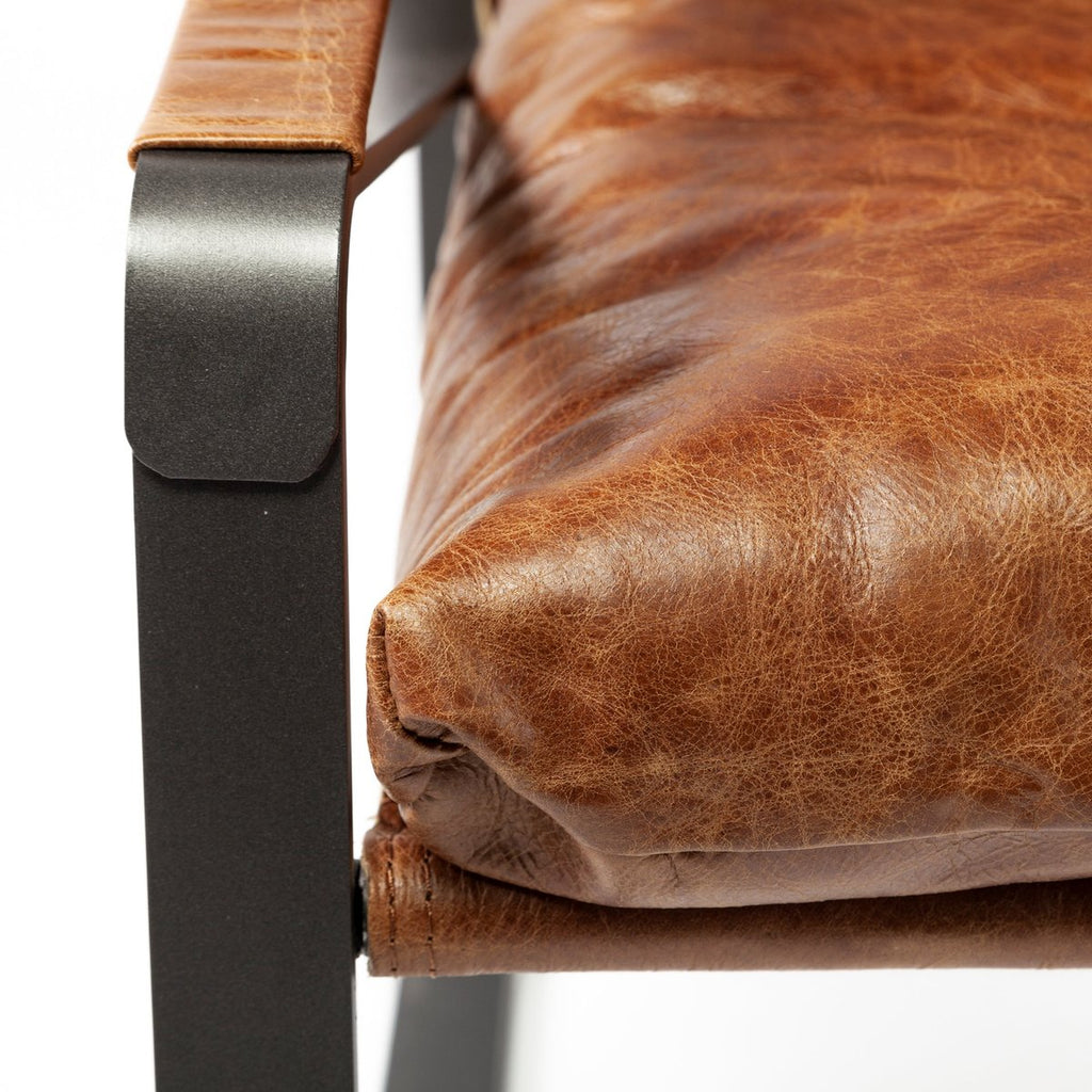 Leather Unibody Seat Accent Chair