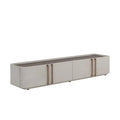 Cream Faux Leather Media Console
